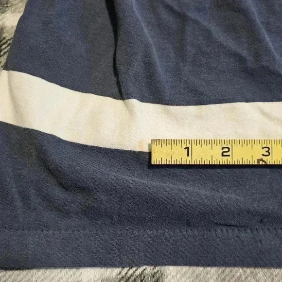 Nautica Navy Blue and White Striped Polo Shirt - Picture 6 of 6